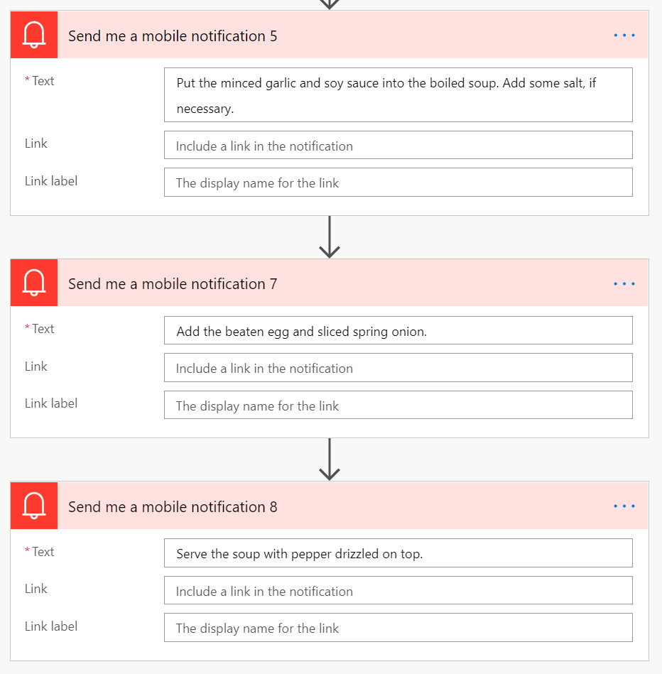 Microsoft Flow third notifications